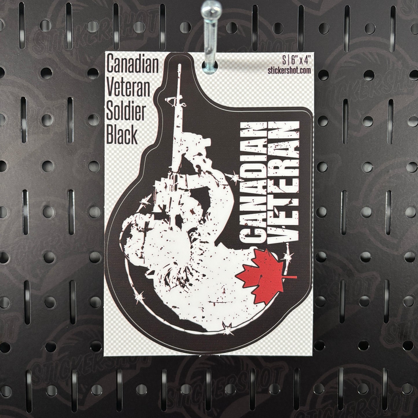 Canadian Veteran Soldier Black Sticker
