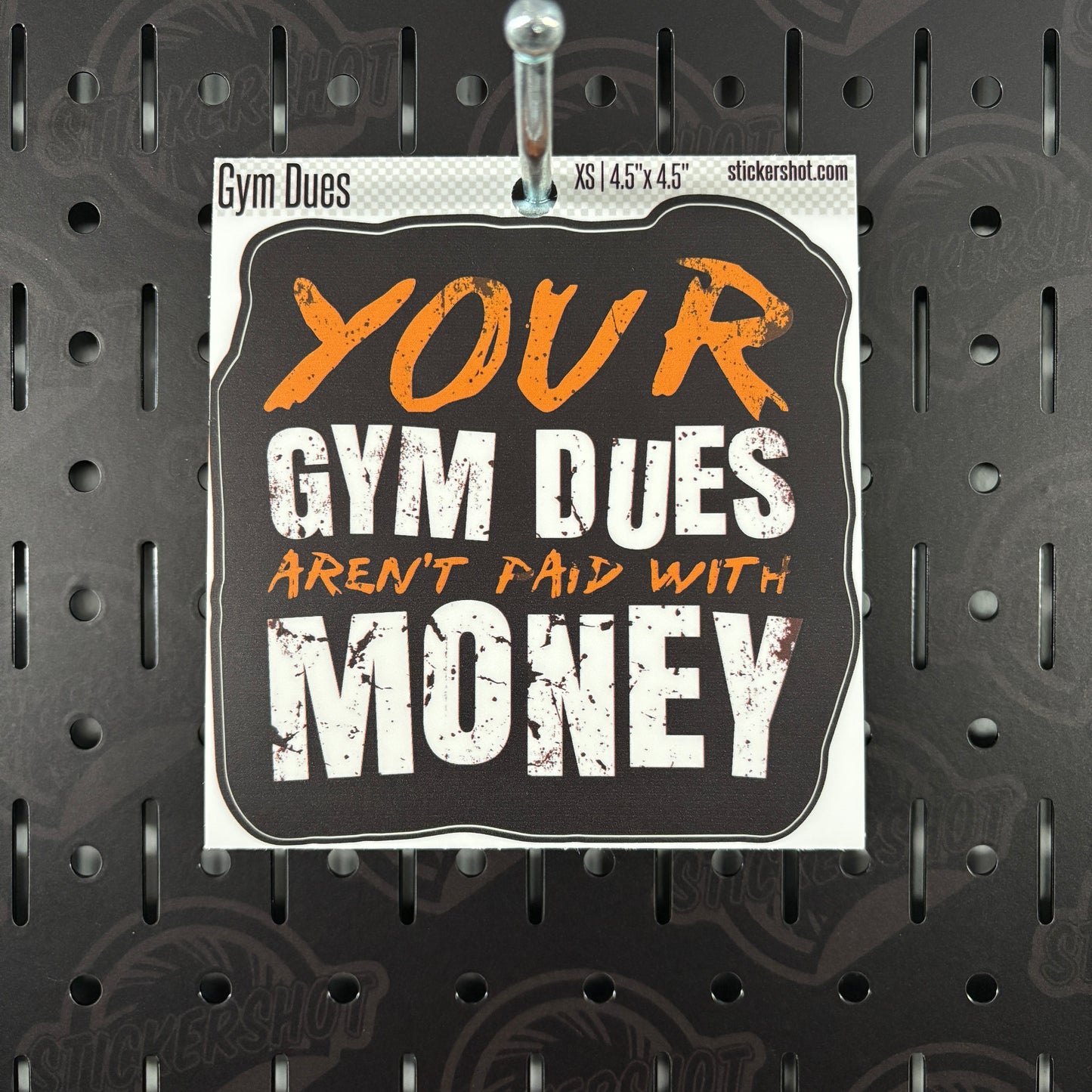 Gym Dues Sticker