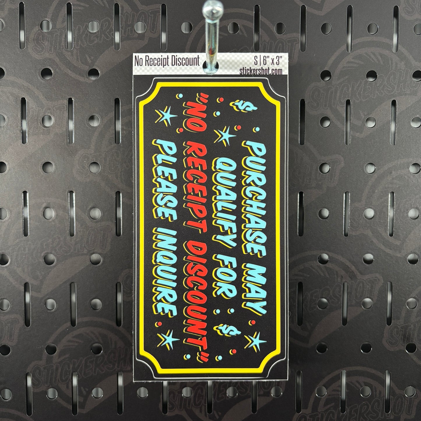 No Receipt Discount Sticker