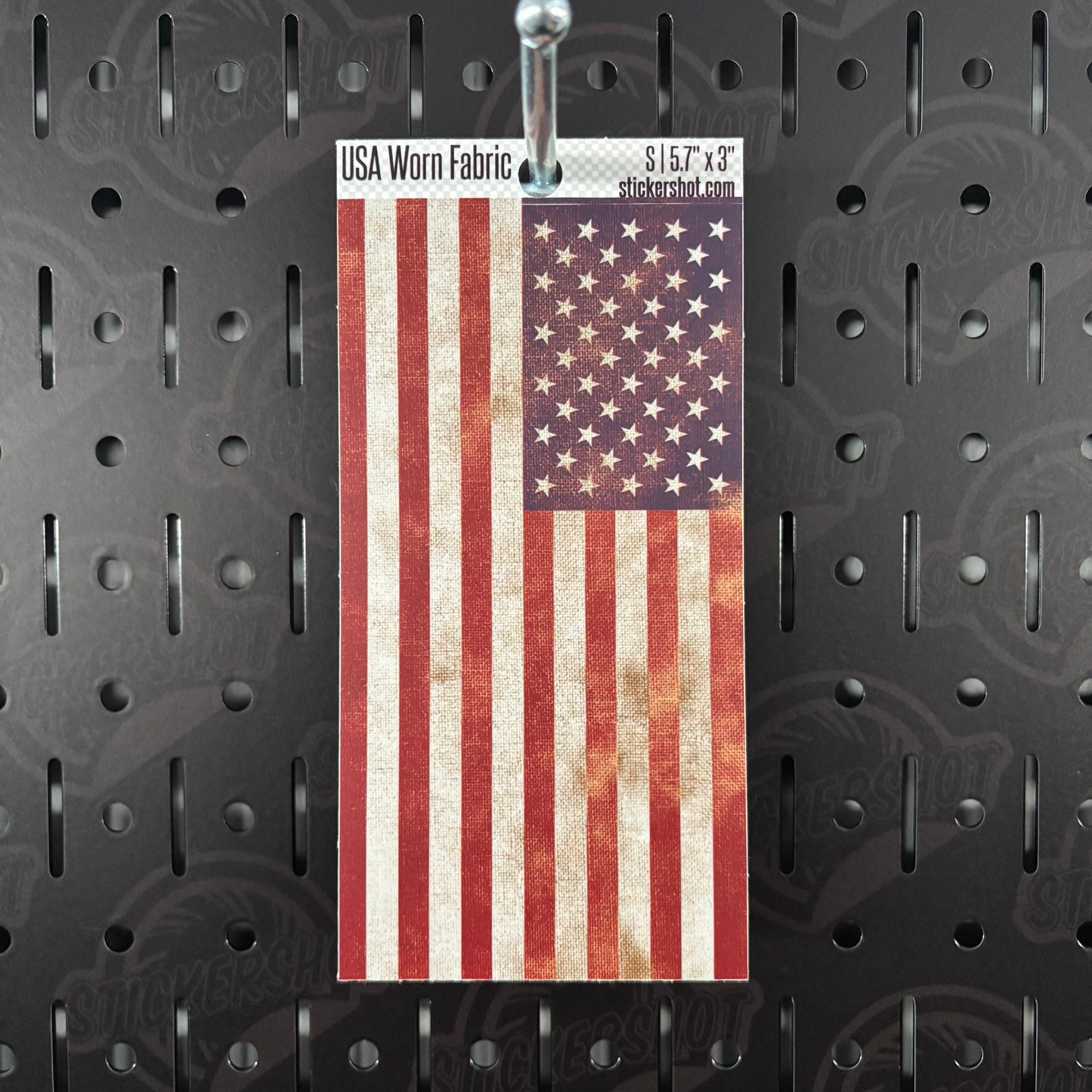 USA Worn Fabric Flag Sticker