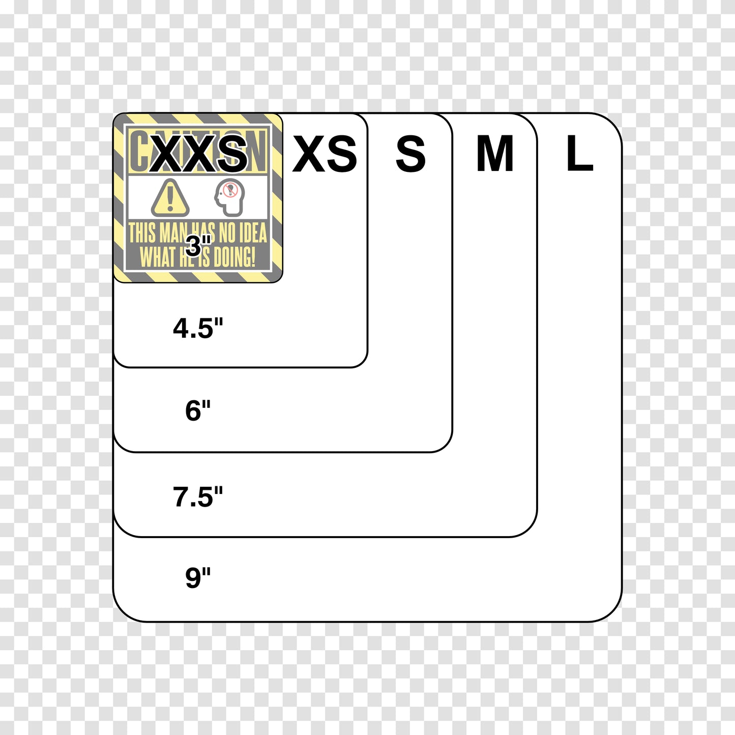 Caution No Idea Man Sticker