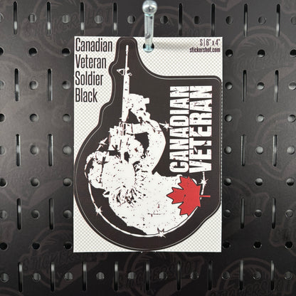 Canadian Veteran Soldier Black Sticker