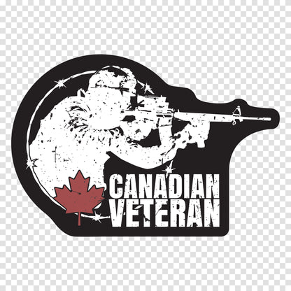 Canadian Veteran Soldier Black Sticker
