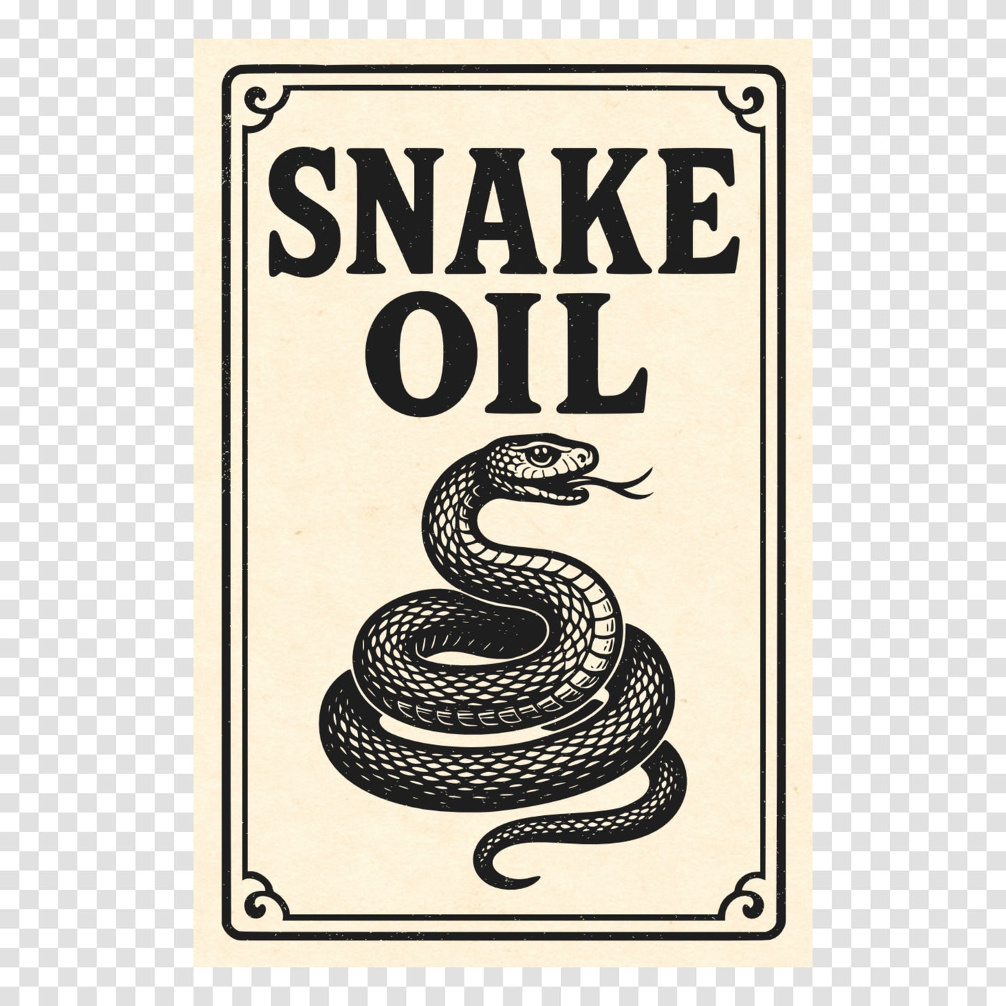 Snake Oil Label Sticker