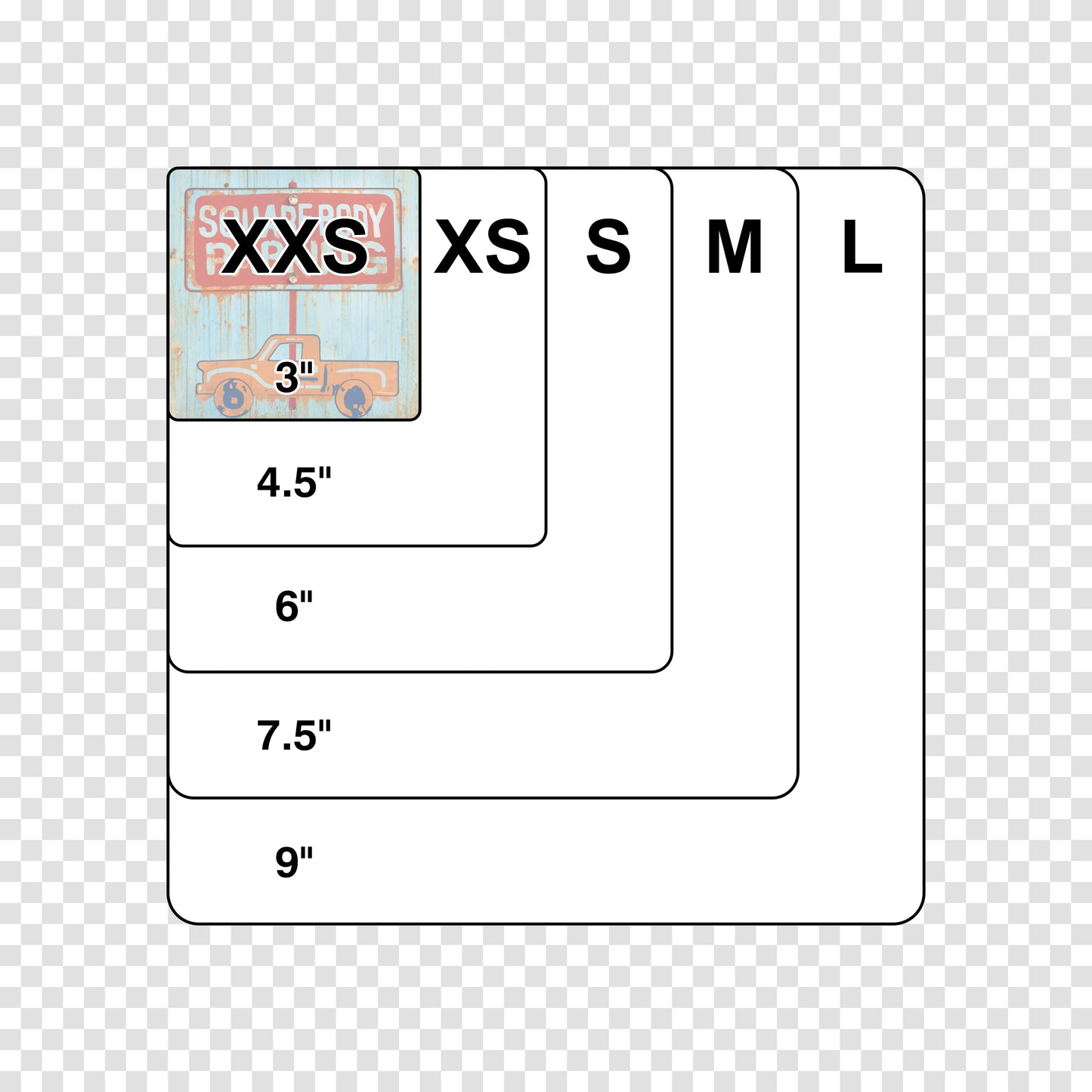 Square Body Parking Sticker