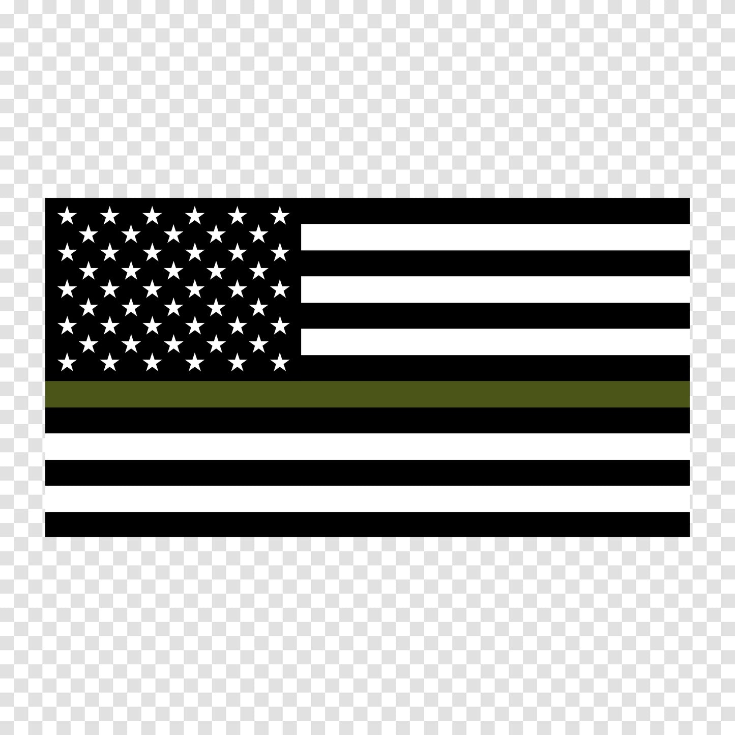 USA Green Line Flag Sticker