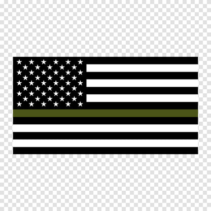 USA Green Line Flag Sticker